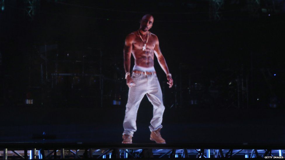 Hologram image of Tupac Shakur at 2012 Coachella Festival