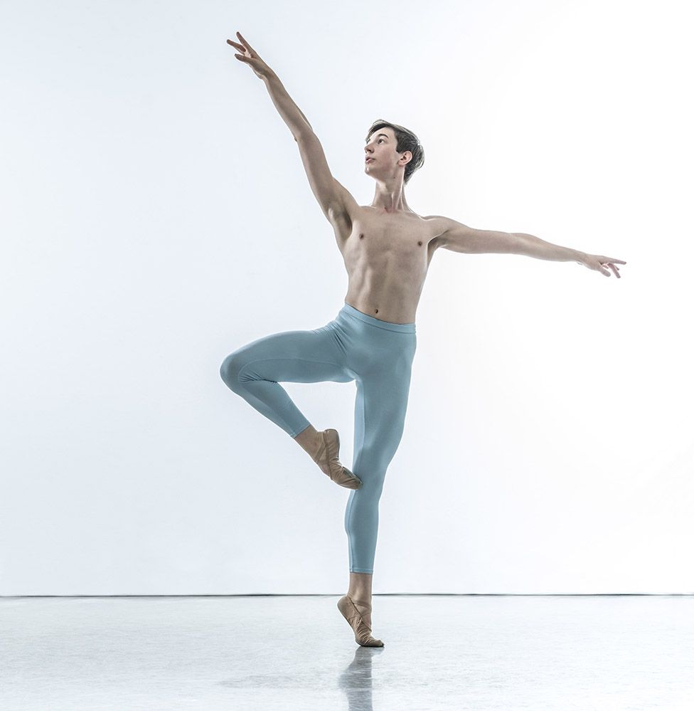 Joe Tidswell in a ballet pose