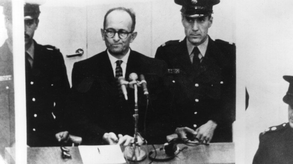 Austrian Nazi war criminal Karl Adolf Eichmann (1906 - 1962) on trial in Jerusalem