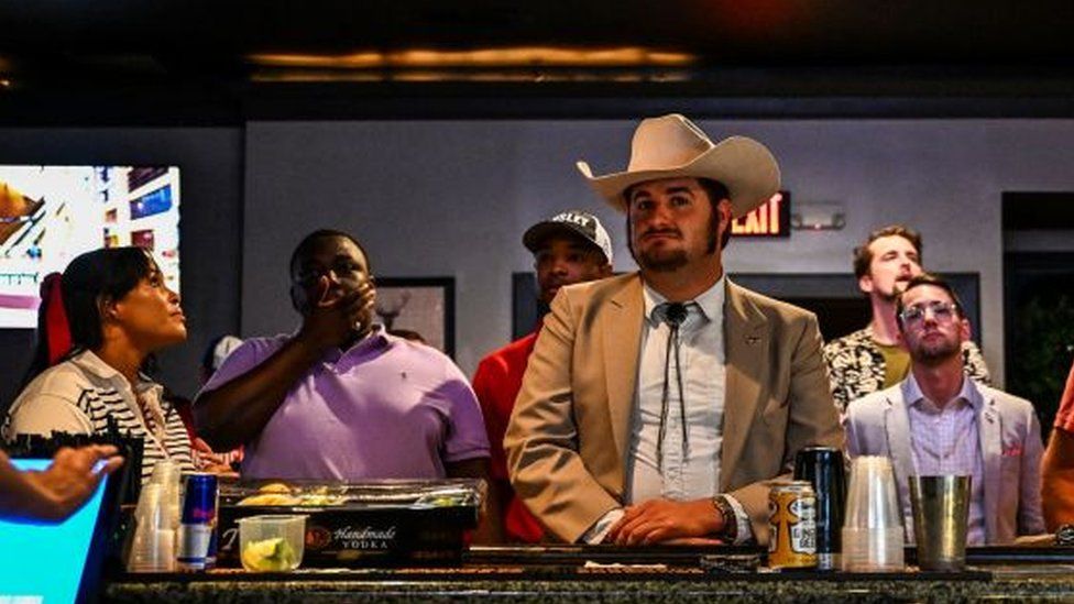 Atlanta Young Republicans event - man wears cowboy hat