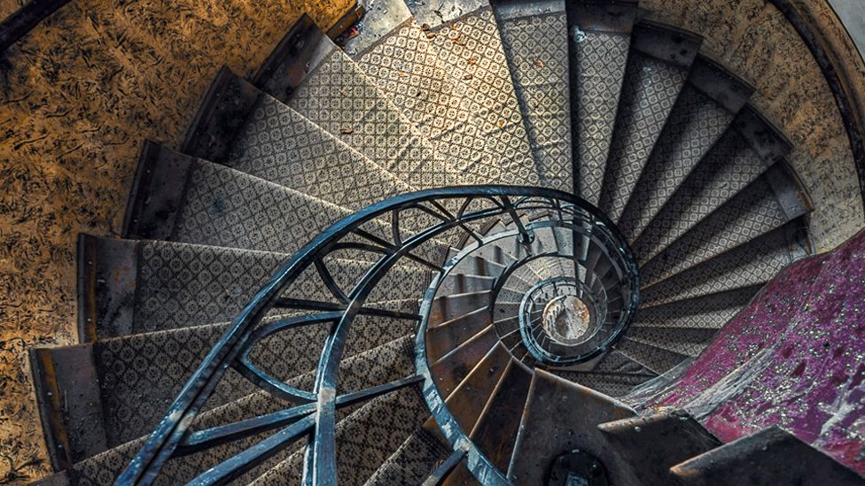 Abandoned spiral staircase