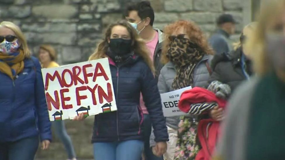 People marching