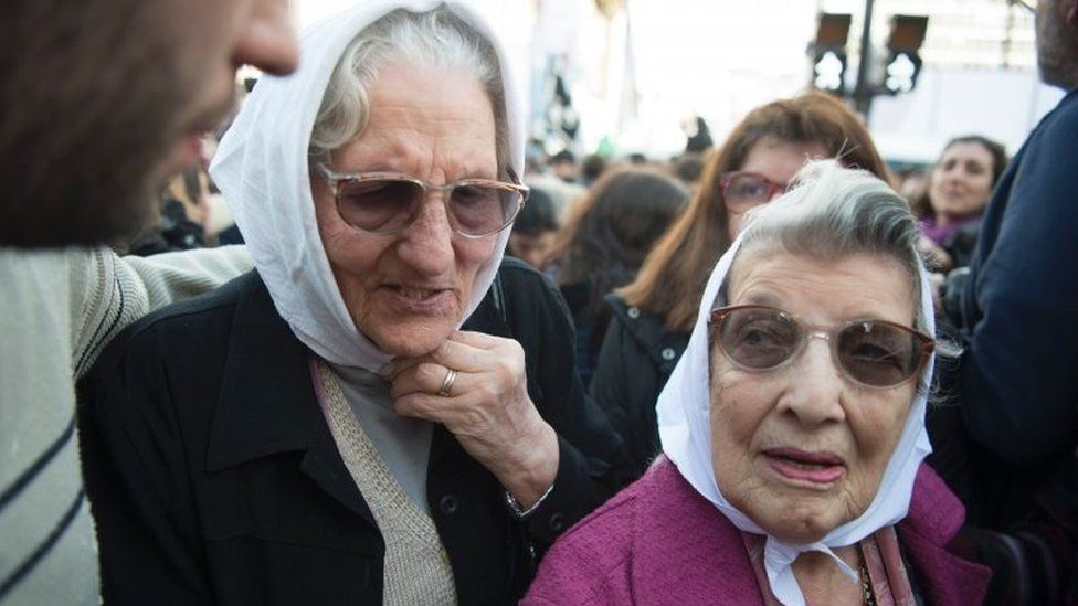 Members of the Mothers of Plaza de Mayo group march in Buenos Aires. Photo: 11 August 2016
