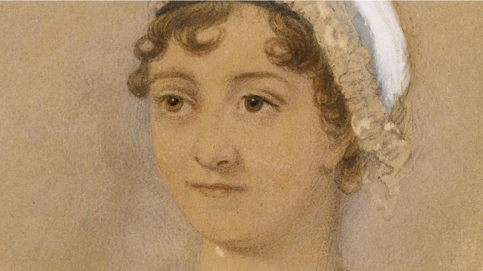James Andrews, Jane Austen, watercolour over pencil, 1869