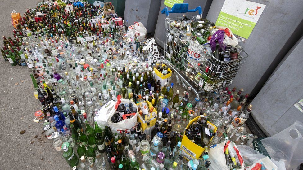 Festive waste overflows bottle banks in England BBC News