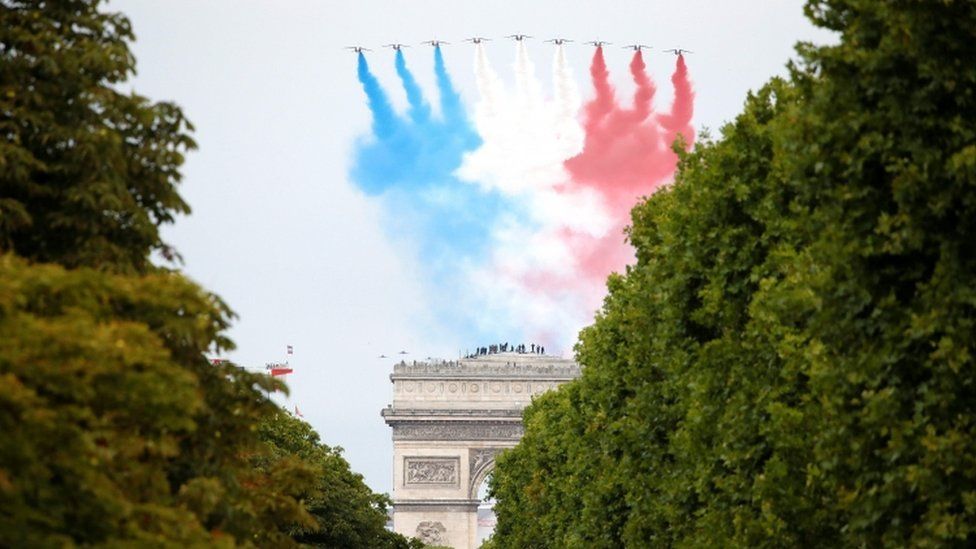 Bastille Day: France honours health workers amid pandemic - BBC News