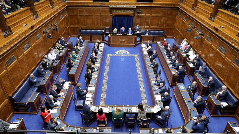 Stormont Assembly with MLA's for a meeting