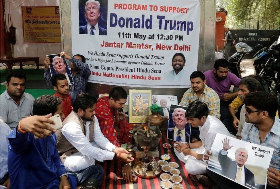 India Hindu Group Prays For Donald Trump Win Bbc News 