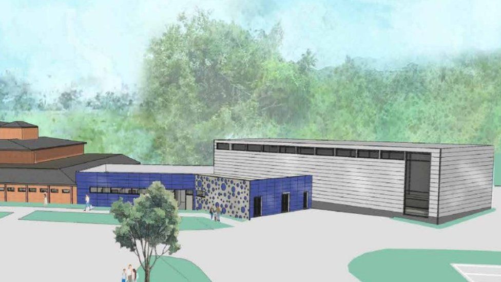 Plans showing the extension to Eversley Leisure Centre