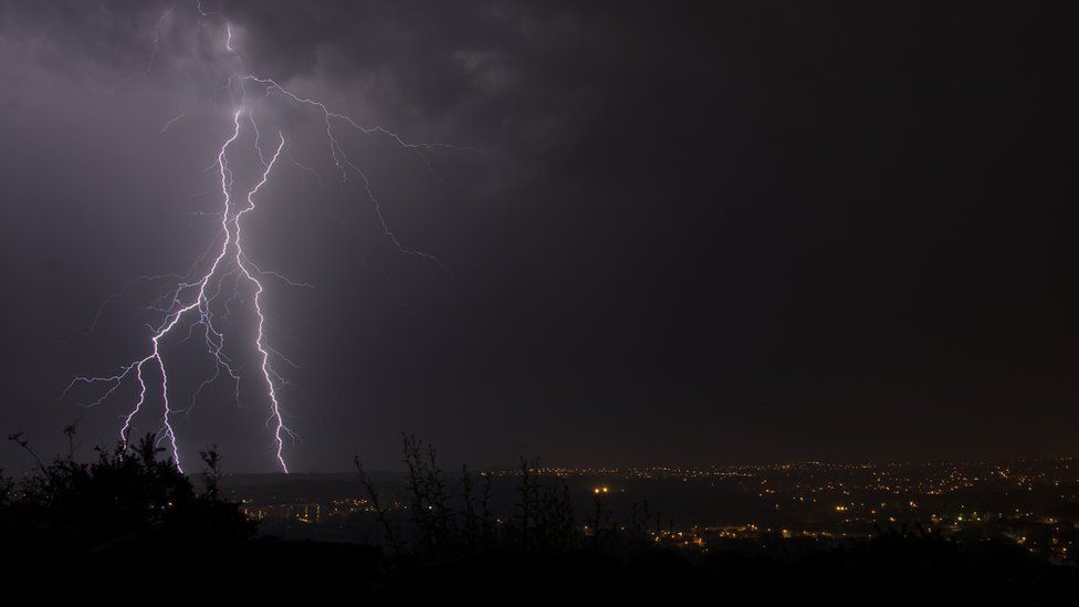 Lightning as seen in Edinburgh