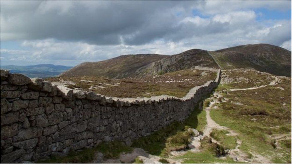The Mourne Wall in the Mourne Mountains
