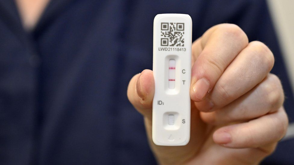 Covid Day Five Lateral Flow Test For Positive Cases BBC News    122622065 Splc0536283 Positive Lateral Flow Test For Covid 19 