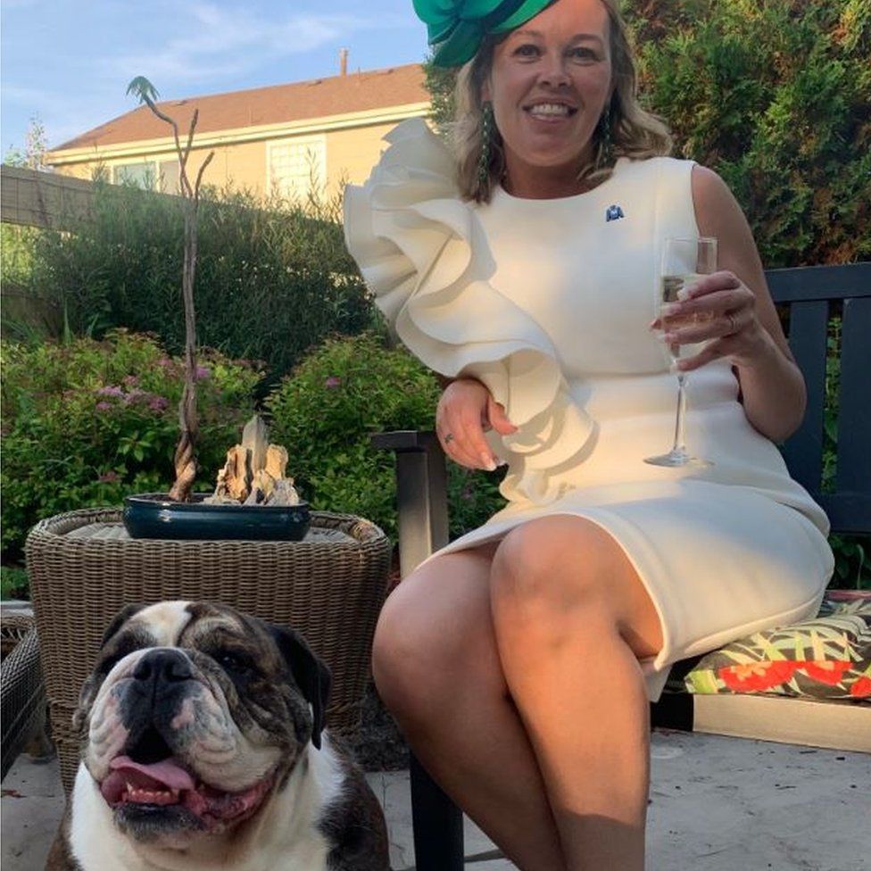 Nikki Samolovitch with her dog Champ