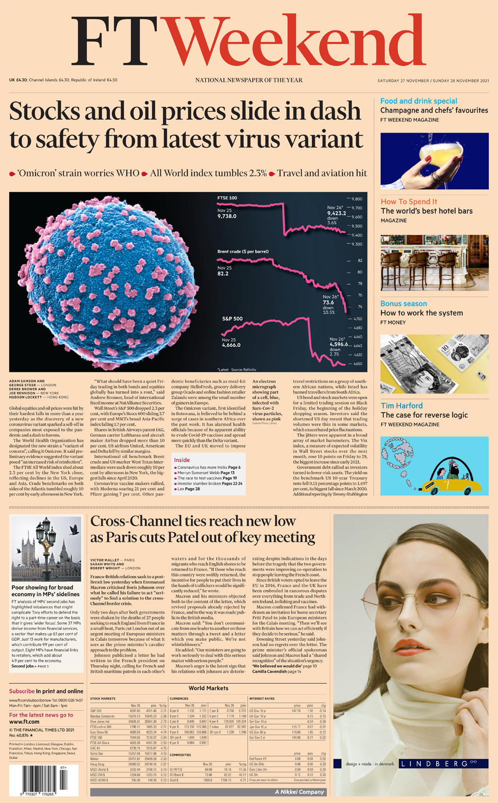 Front page of the Financial Times