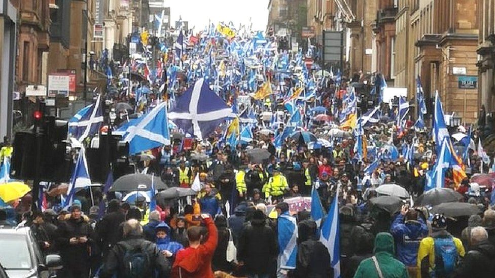 Marchers in Glasgow