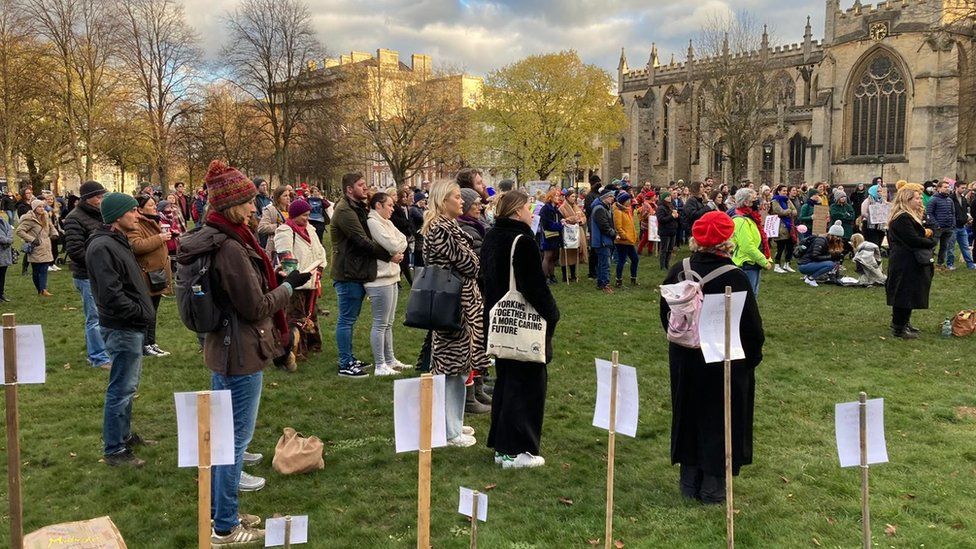 Midwife vigil on College Green in Bristol