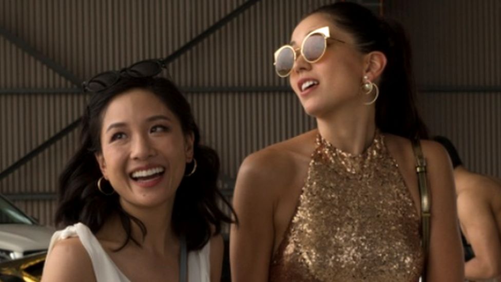 Movie still from Crazy Rich Asians showing Constance Wu