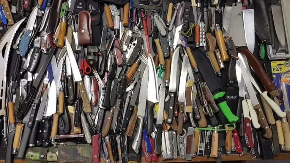 Knives recovered by police