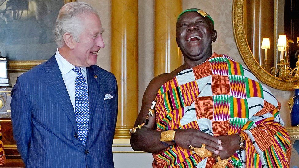 King Charles meeting Otumfuo Osei Tutu II before his coronation