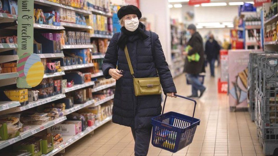 Woman with shopping basket