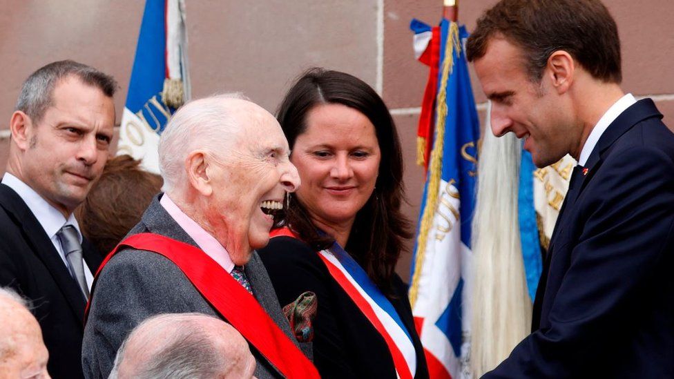 Cordier with President Emmanuel Macron, June 2018