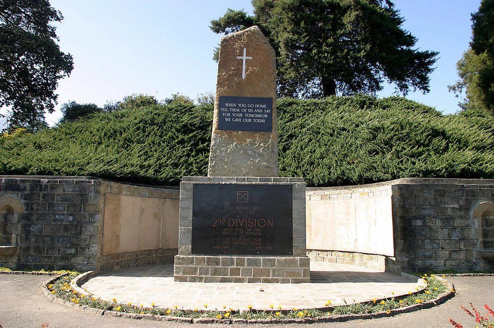 Memorial to the dead at Kohima War Cemetery