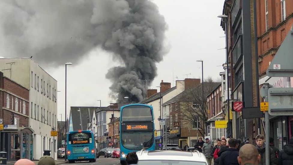 Smoke in Derby city centre