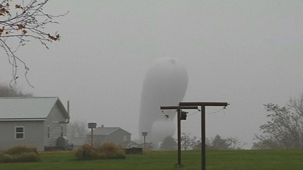 The blimp coming down in Pennsylvania on 28 October 2015