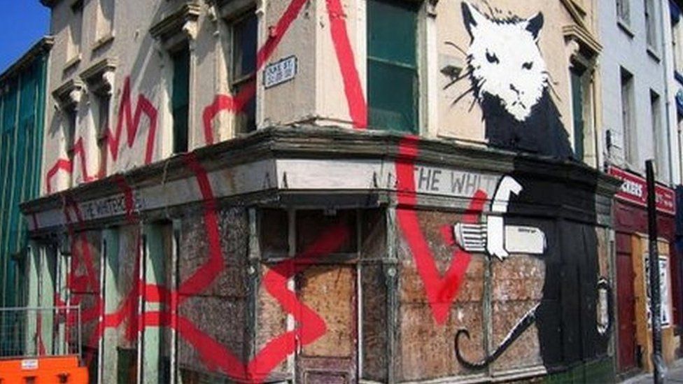 Banksy rat mural