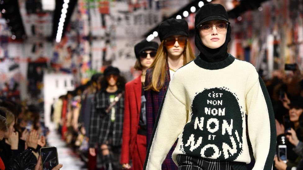 Dior presented slogans again in their A/W 18 collection