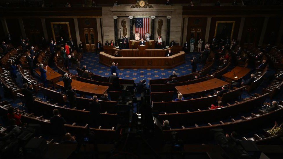 Five key moments from Biden's first speech to Congress - BBC News