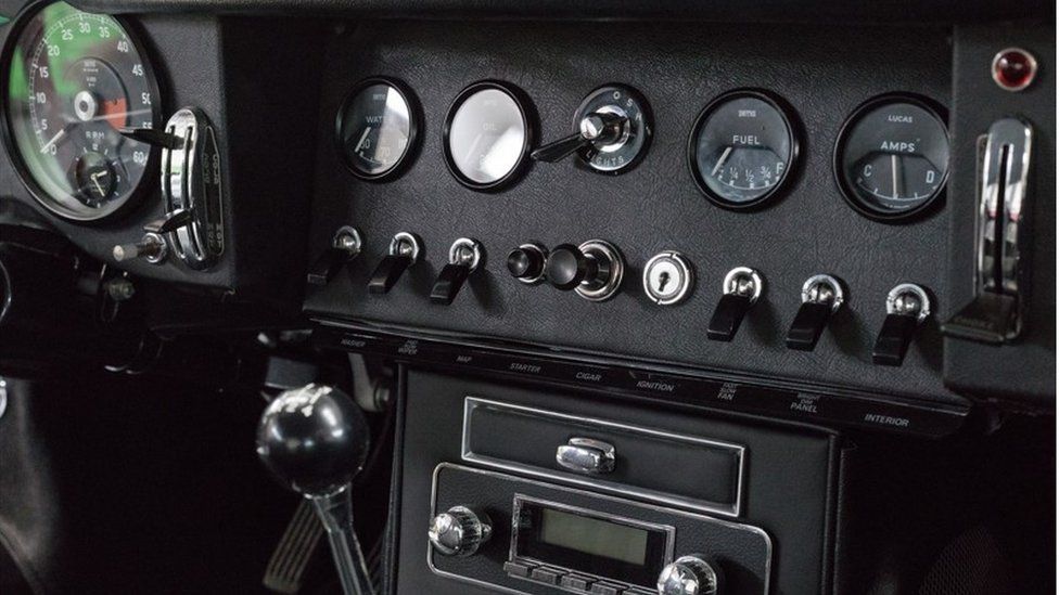 Dashboard of an Electrogenic converted e-type Jaguar