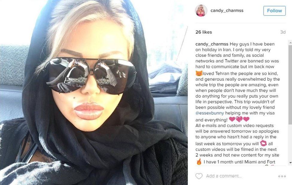 Candy Charms' Instagram post showing wearing a hijab