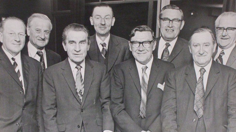 Frank Falla with fellow prison and camp survivors at an annual get together