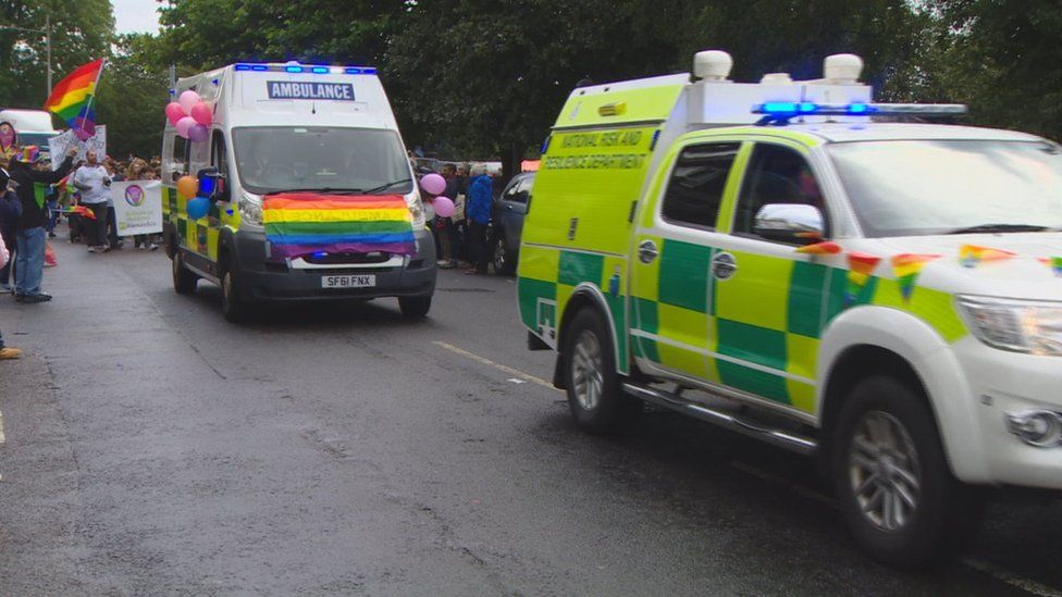 Ambulance with Pride flag