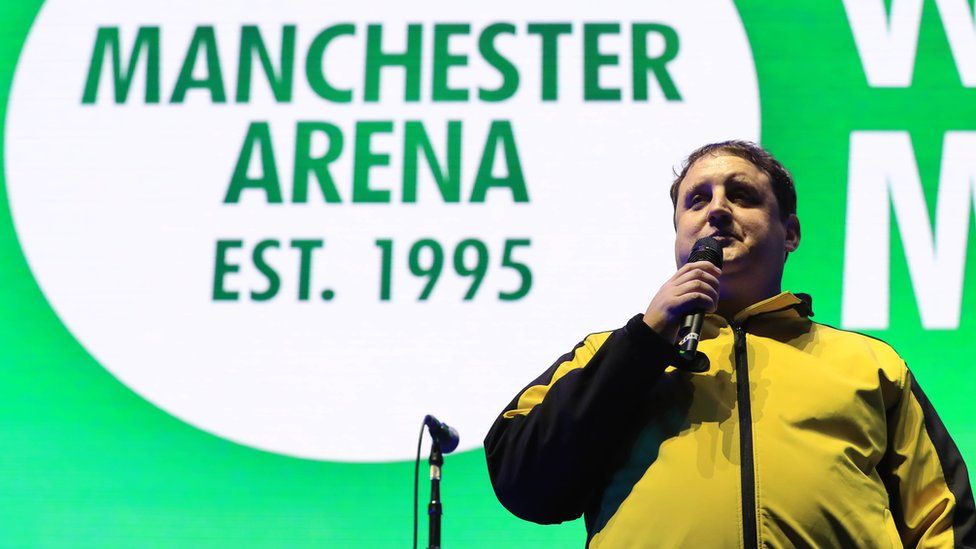 Peter Kay during the We Are Manchester charity concert at the Manchester Arena on September 9, 2017, held to honour those affected by the May 22 Manchester Arena bombing.