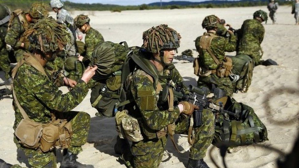 Canadian troops with Nato training in Poland, 10 July 2018