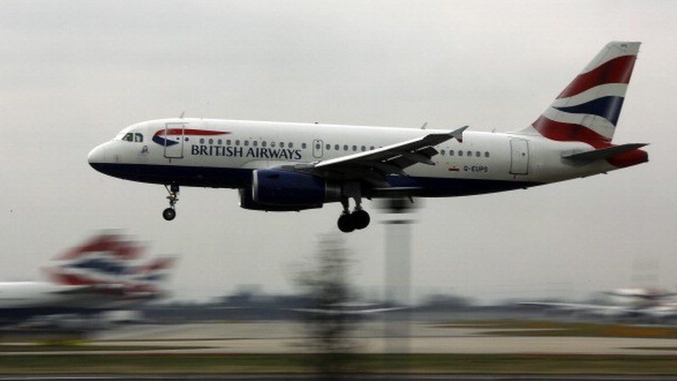British Airways flight coming into land