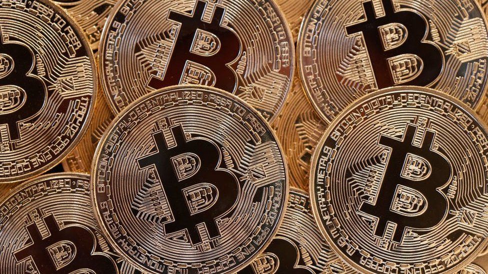 Stock illustration of Bitcoin