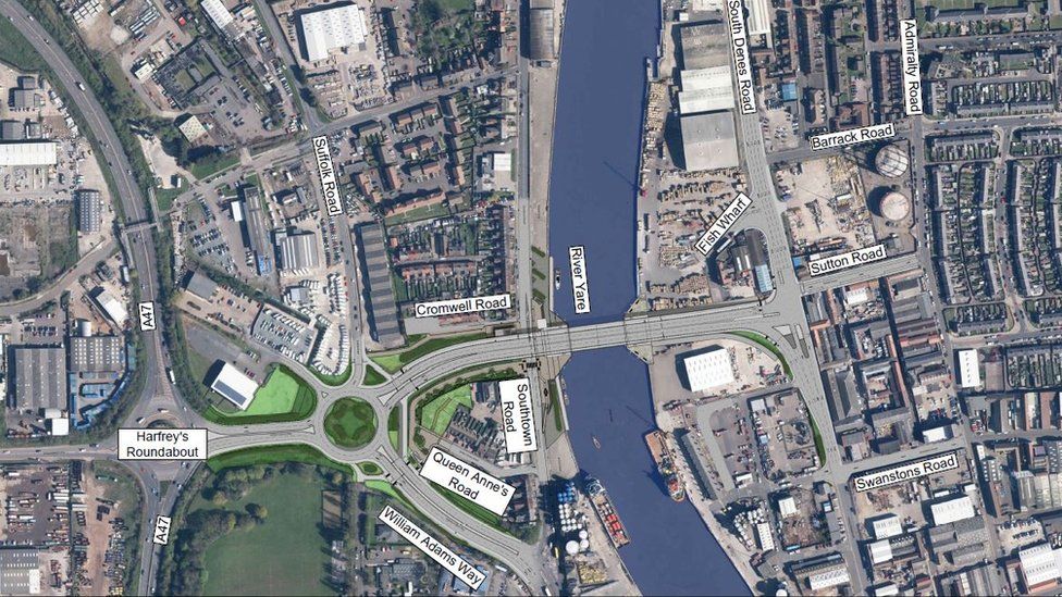 Great Yarmouth third river crossing Demolition starts for £120m scheme BBC News Great Yarmouth third river crossing Demolition starts for £120m scheme BBC News