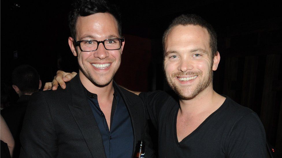 Will Young with his twin-brother Rupert in 2009