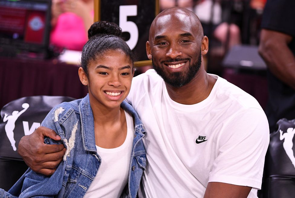 Kobe Bryant is pictured with his daughter Gianna at the WNBA All Star Game in 2019.
