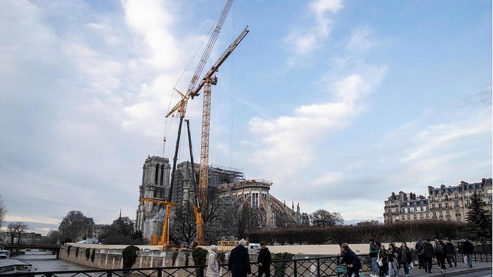 Work continues to stabilise the cathedral's structure nine months after a fire caused significant damage, in Paris, France, December 18, 2019