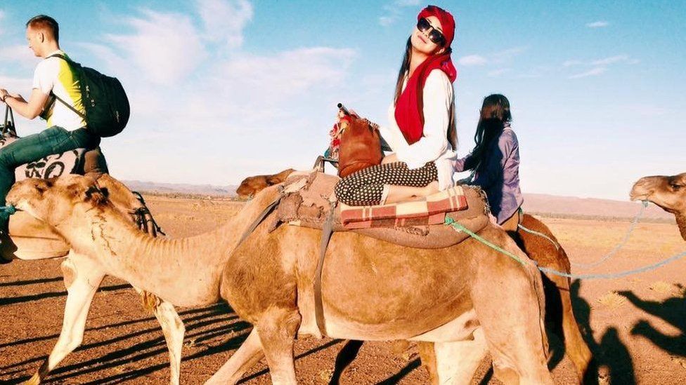 Mia Ayliffe-Chung on a camel