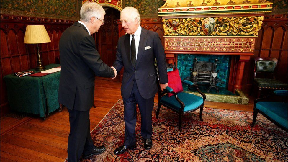 King Charles meeting Mark Drakeford