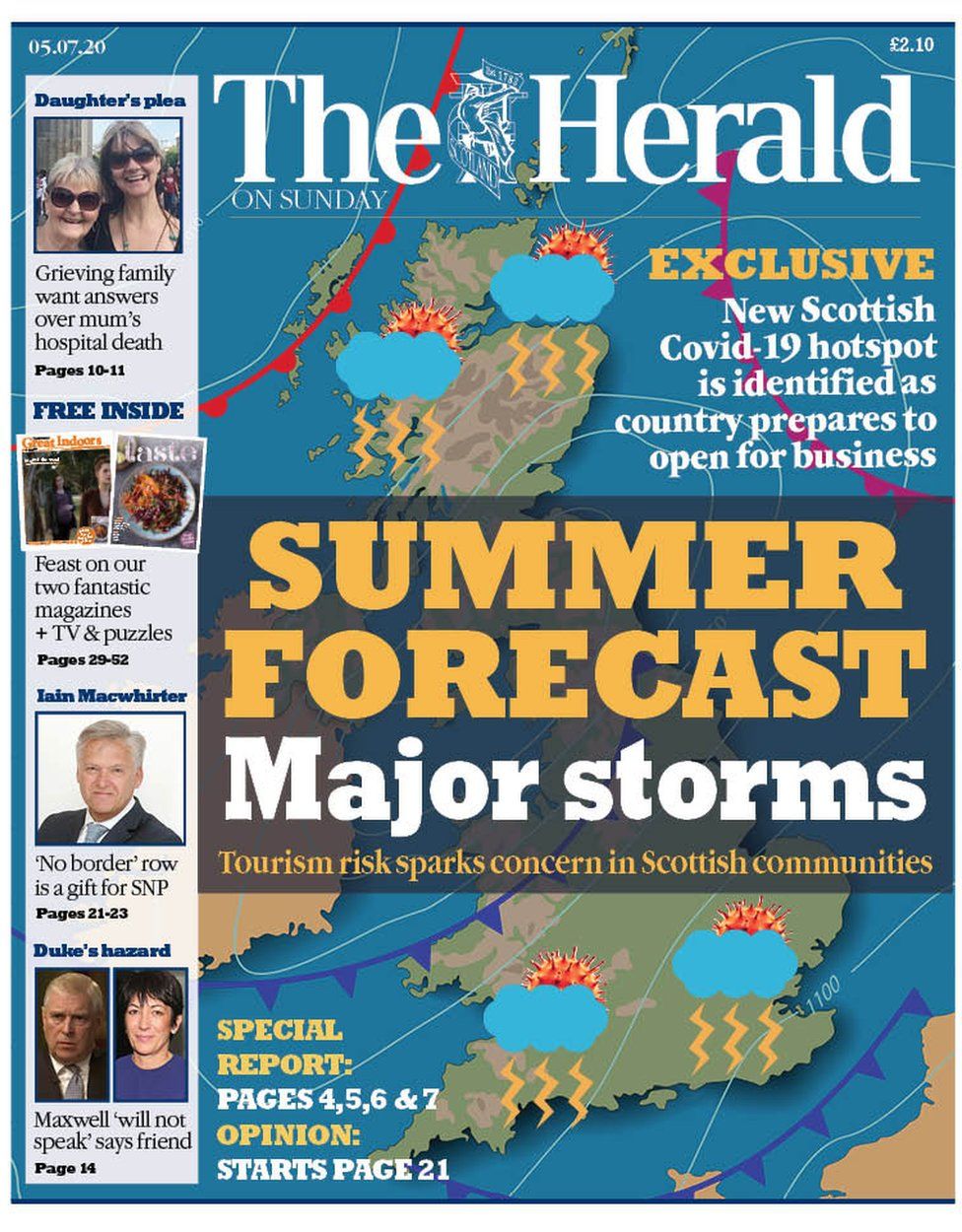 Scotland's papers No quarantine follow up checks and tourism returns BBC News