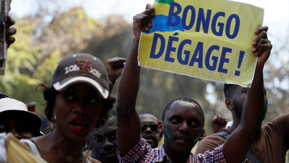 Anti-Bongo protesters in Paris
