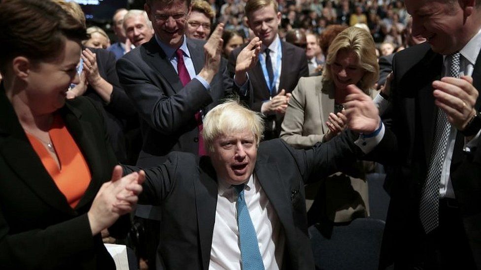 Boris Johnson gets a standing ovation