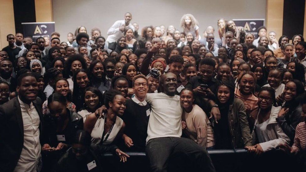 Stormzy with students