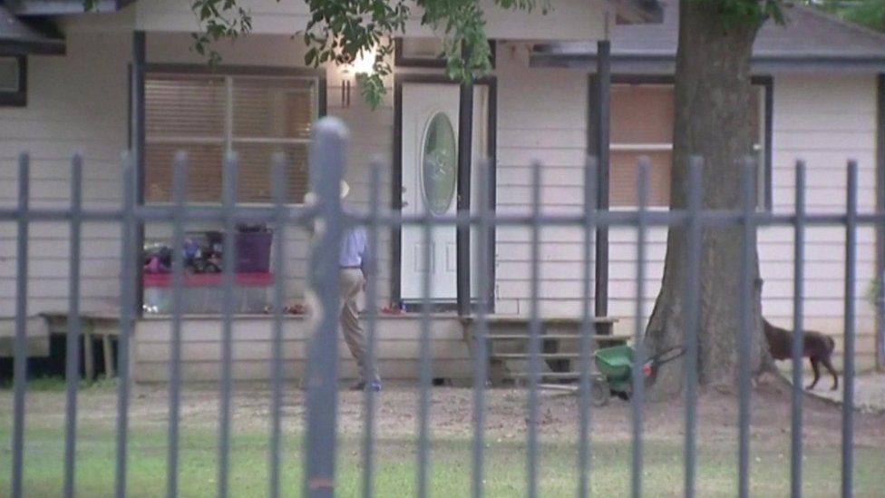 Front of house in Cleveland, Texas, where the shooting occurred